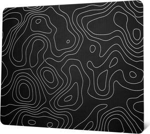 Glass Mousepad for Gaming, Black Topographic Hard Gaming Mouse pad, Professional Large Mouse Mat 410mm*310mm, Special Glass Surface with Improved Precision and Speed