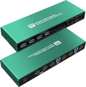 HDMI kvm Switch 2 Monitors 2 Computers edid Emulator 2k 144hz Extended Display kvm Switch 2 Monitors 2 Computers hdmi edid Clone 2k 144hz hdmi Matrix kvm edid Copy Cross Display USB3.0 GiantMatrix