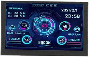GOWENIC 5in USB Screen, Temperature Monitor with PC CPU Data, AIDA64 Sensor Panel Display