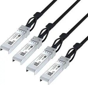 4 Pack SFP+ Cable, 10G SFP+ DAC, 0.5M(1.64ft), Passive Direct Attach Copper Twinax Cable for Cisco SFP-H10GB-CU0.5M, Ubiquiti UniFi UC-DAC-SFP+, Meraki, Mikrotik, Intel, Fortinet, Netgear