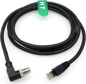 HangTon Gigabit Ethernet M12 8 Pin X-Code RJ45 CAT 6A Cable for Cognex 9000 8000 2000 Industrial Sensor Automation PROFINET Shield Waterproof 20m