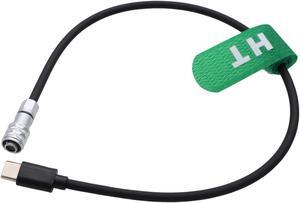 HangTon USB-C Power Cable for DJI RS4 RS3 Pro RS2 to Blackmagic BMPCC 4K 6K Pro G2 BMCC 6K Pocket Cinema Camera, USB Type-C Gimbal to 2 Pin Female 12V 30cm