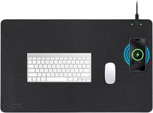 Hi-HONX Magnetic Wireless Charging Mouse Pad, Office Desk Mat with Wireless Charger, Multifunctional Large Desk Pad with Non-Slip Base, Waterproof Leather Desk Pad for Gaming and Office Use(60X40cm) Hi-HONX Magnetic Wireless Charging Mouse Pad, Office Desk Mat with Wireless Charger, Multifunctional Large Desk Pad with Non-Slip Base, Waterproof Leather Desk Pad for Gaming and Office Use(60X40cm)