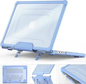 HXCASEAC Case Compatible with MacBook Pro 14 inch Case 2024 2023 2022 2021, Anti-Scratching Protective Hard Cover with Foldable Stand M4 M3 M2 M1 - A3401 A3185 A2918 A2992 A2779 A2442 Case - Sky Blue