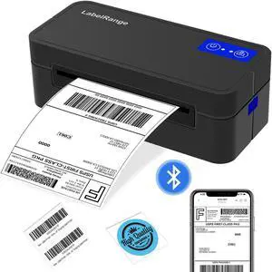 LabelRange Bluetooth Thermal Label Printer for Mac, Windows, Phone, Tablet, Wireless 4x6 Shipping Label Printer, Thermal Printer for Shipping Packages, Support USPS, Ebay, , Pirate Ship.