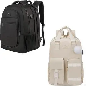 MATEIN Expandable 15.6 inch College Backpack for Women, Anti Theft Travel Backpack with USB Charging Port