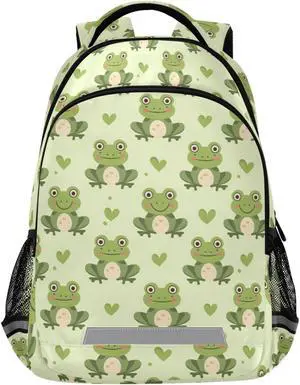MNSRUU Laptop Backpack with Chest Strap, Frog School Backpack, Travel Hiking Backpack for Boys Girls Teen Adult, Rucksack, Knapsack