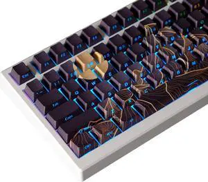 ZXMICYFA PBT Keycaps - Side Printed Keycap Set,135 Keys Double Shot Shine Through Custom Keycaps,Cherry Profile Keyboard Keycaps for Cherry MX Switches Mechanical Keyboards