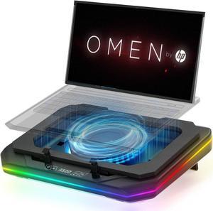 Cooling Pad for HP omen 15 16 17 Victus 15 16 Pavilion 16 16t 17 16 15 inch Gaming Laptop with Ultra Powerful Booster Turbo Cooling Fan Can Fast Cooling, 6 RGB Light,Adjustable Speed, Touch Control
