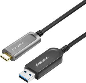 USB A to C Fiber Optical Extension Cable USB 3.1 Gen2 10Gbps 30M 98FT Compatible with Microsoft Azure Logitech Camera Aver &Vaddio & Barco ClickShare Touch Screen Kinect Oculus VR Intel RealSense