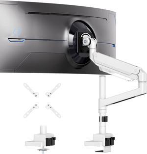 24-57 inch Heavy Duty Monitor Arm, up to 59.4 lbs, Single Desk Mount for Ultrawide TV and Screen, Premium Aluminum Single Monitor Stand, VESA 75x75-200x200 mm, White
