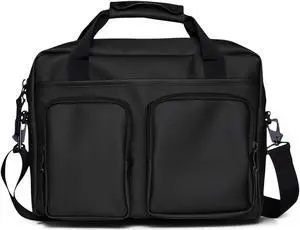 RAINS Texel Tech Laptop Bag Waterproof Bag for College, Work Fits 15 inches laptop Travel Backpack Front Zip Pockets (Black)