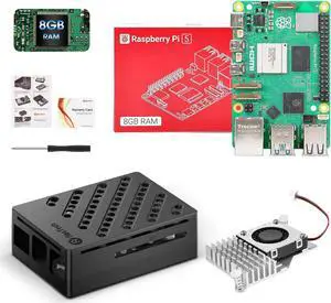 RasTech Raspberry Pi 5 Kit 8GB RAM with Pi 5 Case,Active Cooler,Screwdrive and Raspberry Pi 5 8GB Board Included