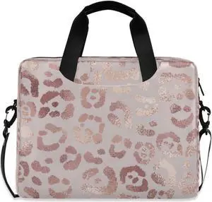 senya Laptop Bag Computer Bags Messenger Shoulder Bag Briefcase Leopard Print Cheetah Rose Gold for Business Office Work