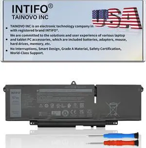 INTIFO 57Wh 66DWX Laptop Battery Compatible with Dell Latitude 7340 7350 7440 7450 7640 7650 Series Notebook 00HYH8 0HYH8 086D0Y 86D0Y 0CTJJ6 CTJJ6 0JNYT4 JNYT4 WW8N8 0047T0 047T0 0V0W55 V0W55 FH97R