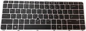 SOUTHERNINTL New Repalcement for HP EliteBook 745 840 G3 G4 US Black Keyboard with Silver Frame & Mouse Point 819876-001 836307-001 821176-001 (NO Backlight)