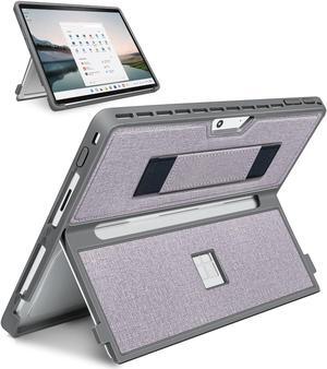 SSS*GRGB Case fit Microsoft Surface Pro 11 /Surface Pro 10 /Surface Pro 9 /Surface Pro 8 13-Inch, with Stent Cover, Hand Strap, All-in-one Rugged Case Compatible with Type Cover keyboards,Light Purple