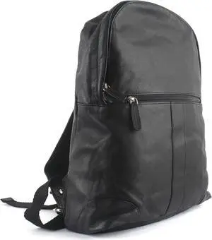 Genuine Handmade Leather Laptop Backpack Bag for Men (Black Colour) Leather Weekender Travel Rugged Bag for College and Trips Size 15.5?X 12.5? X 5? Inch Gifts for Men and Women