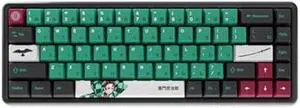 Team Liquid Demon Slayer Kimetsu No Yaiba Tanjiro PBT Dye Sub Keycaps for Mechanical Gaming Keyboards, Cherry MX Switches, Custom Side Print, ANSI ISO Support, US Layout - Officially Licensed