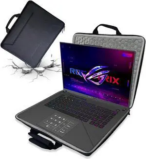 Tiswell 16inch Hard Laptop Case for Asus Rog Strix G16 2024 Gaming Laptop 16",ThinkPad E16 Business Laptop, Thinkpad i7 Sleeve with Handle, 16inch Gaming Laptop Waterproof Case, Black