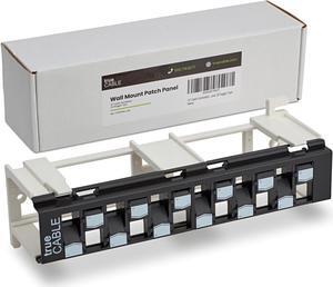 trueCABLE 3-D Staggered 12 Port Toolless Modular Patch Panel, Unshielded, Blank, Wall Mount, with 89D Bracket and Mounting Hardware, High Density, Black