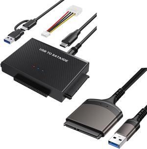 ULXUUUN [(Bundle)]  SATA to USB Cable Adapter for 2.5" SSD/HDD+ USB to SATA IDE Hard Drive Reader Apater External Hard Drive Data Ultra Recovery Converter Kit for Universal 2.5 3.5 HDD SSD Disk