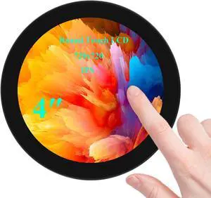 4inch HDMI Round TouchScreen for Raspberry Pi 5/4B/3B+/3A+/2B/B+/A+/Zero/Zero W/WH/Zero 2W, 720 x 720 Resolution 10-Point Capacitive Touch IPS Display,Compatible with Jetson Nano/Mini PC, Driver Free