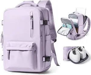 VGCUB Large Travel Backpack Bag for Women Men,Carry on Backpack,17 Inch Laptop Business Work Waterproof Backpack with Laptop Compartment,Person Item Flight Approved,Mochila de Viaje,Purple