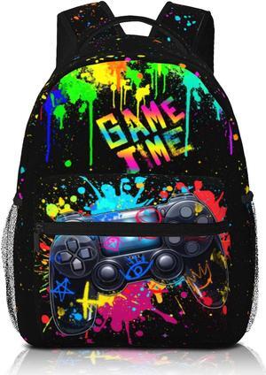 VelumVista School Backpack for Boys Graffiti Gaming Boys Backpack Game Travel Laptop Backpack Video Game Backpack for Kids Children Teens
