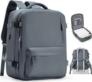 VGCUB Lightweight Travel Backpack for Women Men,Carry on Backpack Flight Approved Luggage,Water Resistant Laptop College Work Backpack Personal Item Daypack Bookbag Mochila de Viaje,Grey blue