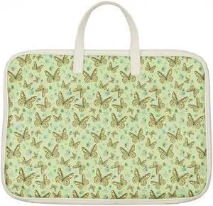 Wildflower Cases - Sage Butterfly Protective Laptop Sleeve Bag, Compatible with 16" Computers | Butterflies, Green, Trendy - Durable, Lightweight, Mesh Pockets, Women Owned Small Business