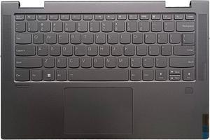 Wzqrps New Replacement for Lenovo Yoga 7-14ITL5 82BH 7 14ITL5 7-14 Laptop Upper Case Palmrest Backlit Keyboard Touchpad Assembly Part 5CB1A16224 AM1RW000100 (Gray)