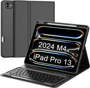YEHOBU for iPad Pro 13 inch Case 2024 with Keyboard, Magnetic Detachable Wireless Keyboard, Slim Smart Folio Cover with Pencil Holder for iPad Pro 13'' M4, Multi-Viewing Angles, Auto Sleep/Wake