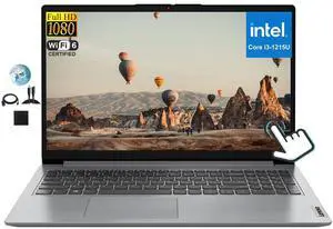 Lenovo 15.6" FHD Ideapad Touchscreen Laptop, Intel Core i3-1215U 6-Core, 24GB RAM, 1TB SSD, Wi-Fi6, Webcam, Bluetooth, SD Card Reader, Windows 11, GM Accessories, Gray