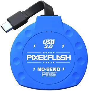 PixelFlash No-Bend Pins CF Card Reader, 2" Cabled Type-C USB 3.1 High-Speed Compact Flash (CF) Memory Adapter - Rugged, Durable, Blue