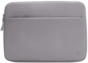 Incase A.R.C. Sleeve with ReSpun 100% Recycled Polyester - 14" MacBook/Laptop & iPad/Tablet Case - Cushioned Faux Fur Lining, External Zippered Slip Pocket, Discreet Airtag Storage - Grey