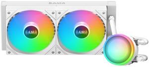 SAMA L40 CPU AIO Water Cooler, 2000 RPM 4Pin PWM Quiet ARGB Fans, 240mm Liquid Cooler for LGA 1366/115X/2011/1200/1700/1851 and AM4 AM5, White