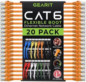 GearIT Cat6 Cable 3 ft - Cat6 Ethernet Cable, Cat 6 Ethernet Cable, Cat6 Patch Cable, Cat 6 Patch Cable, Cat 6 Cable, Network Cable, Internet Cable - Orange 3 Feet