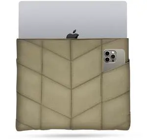 UZBL Puffy Laptop Sleeve 15-16 inch, Puffer Laptop Carrying Case for Women, Pillow Case Compatible for MacBook Air 15 & MacBook Pro 16 M3, Diamond Stitched Sleeve