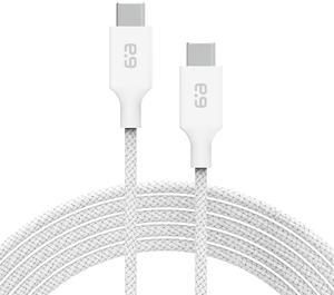 PureGear Braided USB-C to USB-C Cable (10ft) Power Delivery Charger Cord for iPhone 16,16Plus,16ProMax, 15, MacBook, iPad Pro 2020, Galaxy S24/S23/S22/S21 Ultra, Pixel9/8/7/6/5, & USB-C Devices(White)