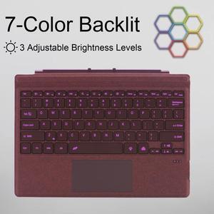 mobee Type Cover for Microsoft Surface Pro 7+/ Pro 7 / Pro 6 / Pro 5 / Pro 4 / Pro 3,7 Colour Backlight Slim Bluetooch Type Keyboard with Multi-Touch Trackpad Tablet Keyboard (Wine)