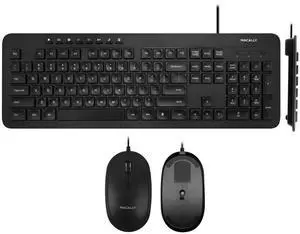 Macally USB Wired Keyboard and a Silent Wired Mouse, Reliable Office Essentials