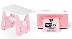 MUNBYN Wireless Thermal Printer and Label Holder for Rolls and Fanfold Labels