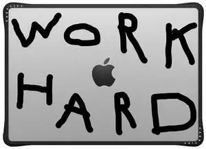 CASETiFY Impact MacBook Pro 14" (M1-M5) Case [Cushioned Impact Corners/Scratch-Resistant/Anti-Slip Grip] - Work Hard Black - Clear Black