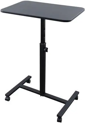 Stand Up Desk Store Height Adjustable Single Column Rolling Standing Desk Laptop Stand - Black