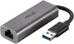 ASUS 2.5G Ethernet USB Adapter (USB-C2500) Wired LAN Network Connection for Mac OS, Linux, Windows, Backward Compatible on 2.5G, 1G, 100Mbps, Ideal for Gaming