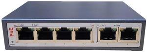 IPCamPower 4 Port 802.3bt POE Network Switch W/ 2 Uplink Ports | Designed for POE Lighting and High Powered IP Cameras | POE++ Capable of Pushing 60 Watts per Port | 250 Watts Total Budget