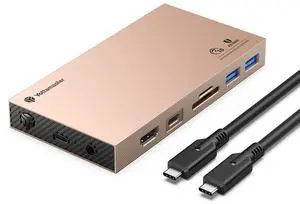 Yottamaster Aluminum USB C Hub with M.2 NVMe SSD Enclosure, 10-in-1 USB C Docking Station 10Gbps for NVMe PCI-E M.2 SSD, Support 100W Charging, 4K HDMI, RJ45, 4 USB Ports, Audio, SD/TF Card Reader