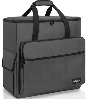 AKOZLIN Desktop Gaming Computer Tower PC Chassis Carrying Case Travel Storage Bag for Keyboard Mouse Accessories Grey