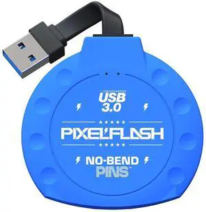 PixelFlash CF Card Reader - Cabled USB Card Reader Compact Flash Card Reader 1" Cabled Tactical CF Adapter USB 3.0 No-Bend Pins, Cabled Type A USB 3.0, Blue